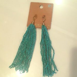 Turquoise headed dangle earrings